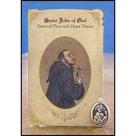 St. John of God (Heart Disease) Healing Medal Holy Card