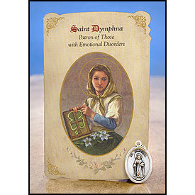 St. Dymphna (Emotional Disorders) Healing Medal Holy Card