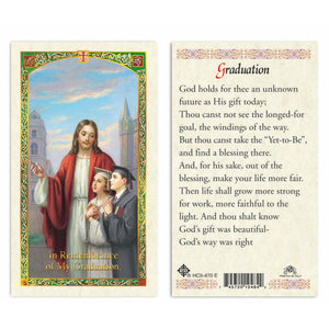 Jesus with Graduates - Graduation Prayer Card