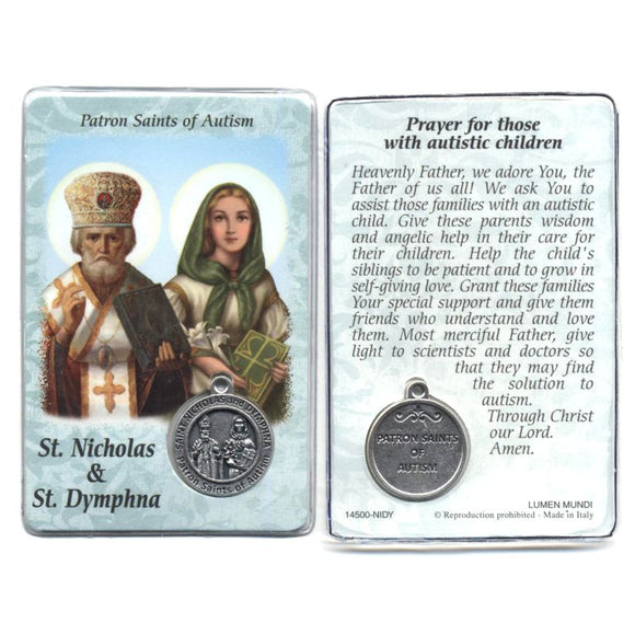 St. Nicholas and St. Dymphna Medal Prayercard