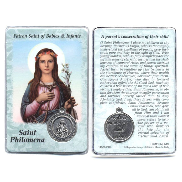 St. Philomena Medal Prayercard