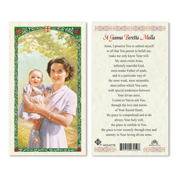 St. Gianna Beretta Molla Prayer Card