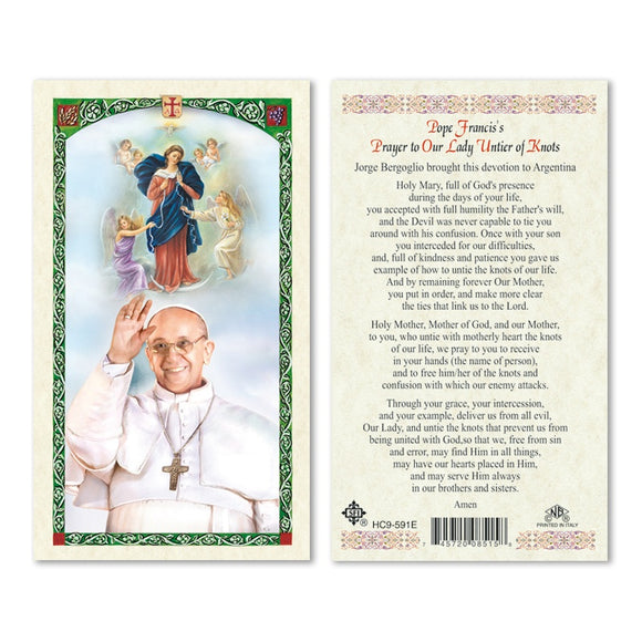 Our Lady Untier of Knots/Pope Francis Prayer Card