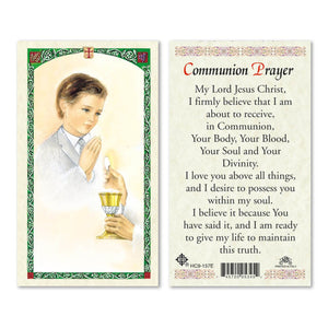 First Communion Boy Prayer Card