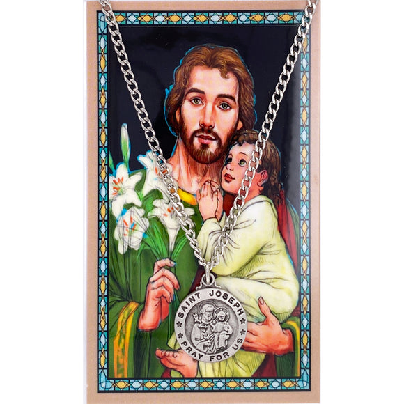 St. Joseph Pewter Medal and Prayer Card