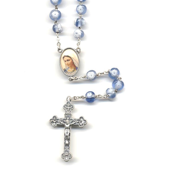 Blue and White Murano Rosary