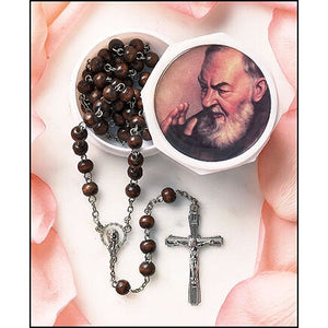 Padre Pio Rosary & Plastic Case