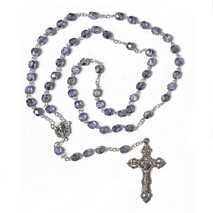 Purple Metallic Crystal Rosary