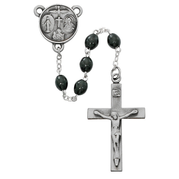 Black Wood Rosary with a Lord's Prayer Crucifix