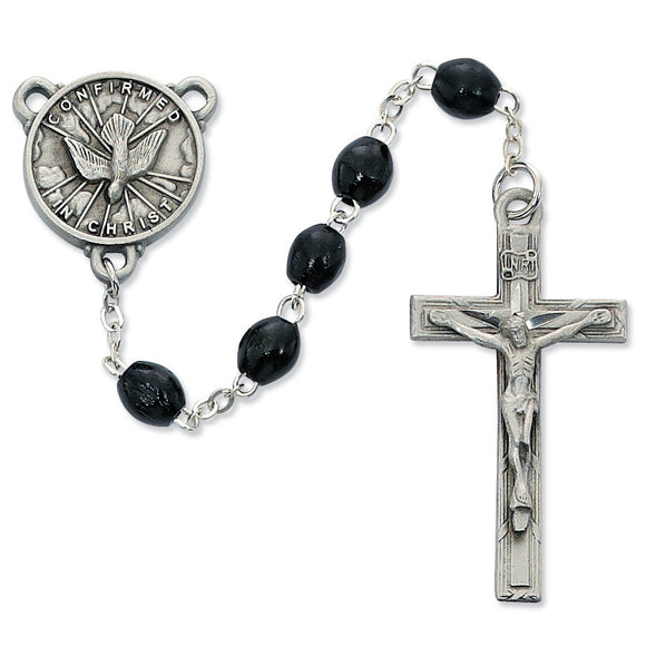 Black Wood Confirmation Rosary