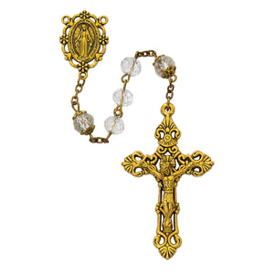 Antique Gold Crystal Rosary