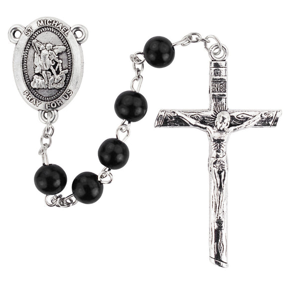 Black Wood Saint Michael Rosary