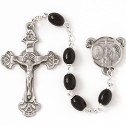 Black Wood Oval Rosary