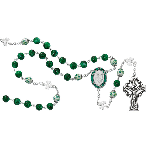 Green Marbeline Saint Patrick Rosary