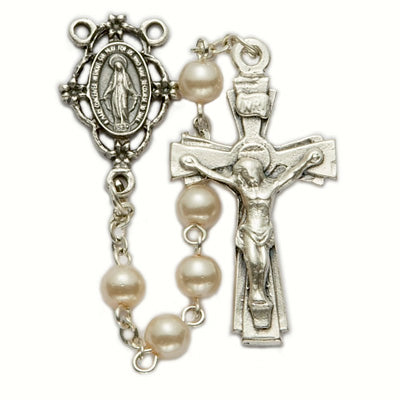 Miraculous Medal Pearl Rosary