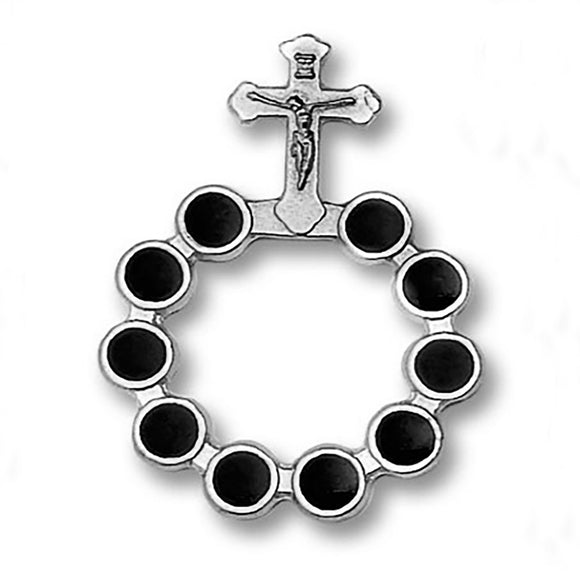 Black Enamel Finger Rosary