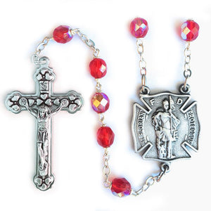 Ruby Crystal Firefighter Rosary