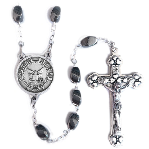 Hematite Navy Rosary