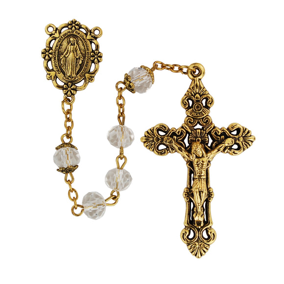 Antique Gold Crystal Rosary