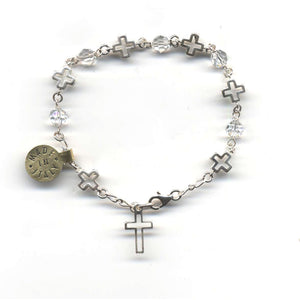 Clear Swarovski Crystal Rosary Bracelet