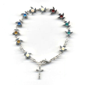 Medjugorje Holy Spirit Rosary Bracelet with Multi-Colored Enamel