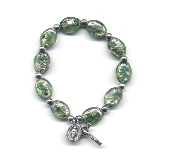 Green Murano Rosary Bracelet
