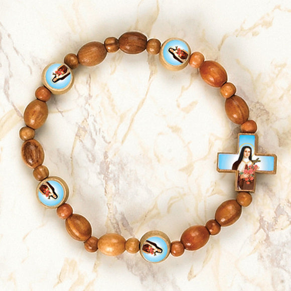St. Therese Wooden Stretch Bracelet