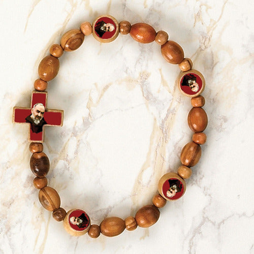 Religious bracelet of Saint Padre Pio with semiprecious stones