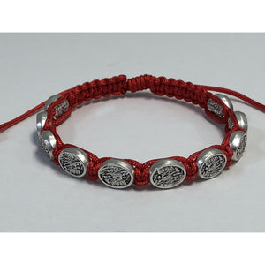 St. Michael Medal Red Cord Bracelet