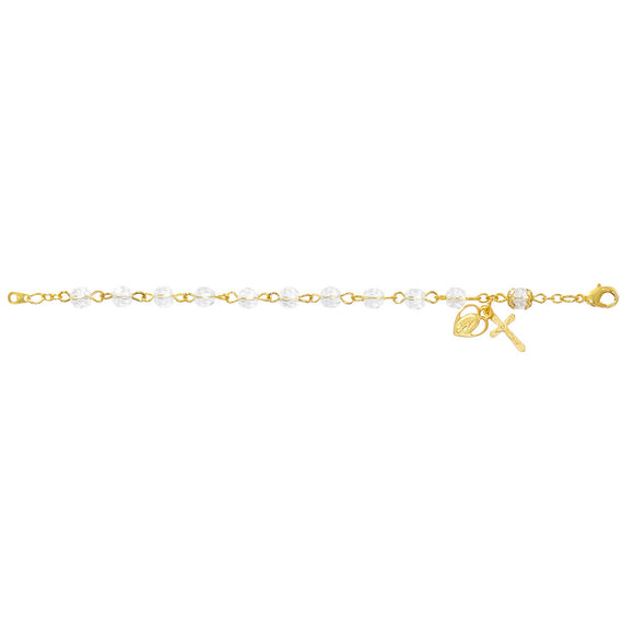 Youth Gold Plated Crystal Rosary Bracelet