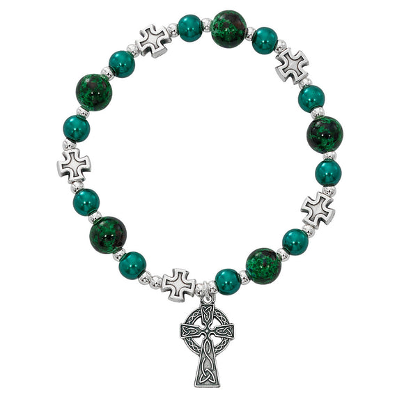 Green Celtic Stretch Bracelet