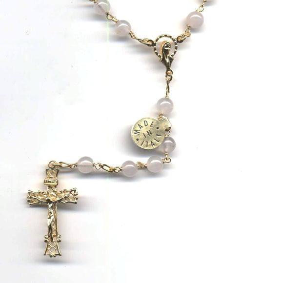Gold over Sterling Silver with Rose Quartz Beads