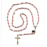 Red and Clear Swarovski Crystal Rosary