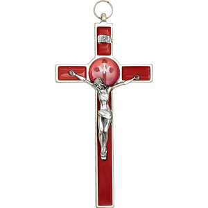 Red Enamel Holy Spirit Crucifix