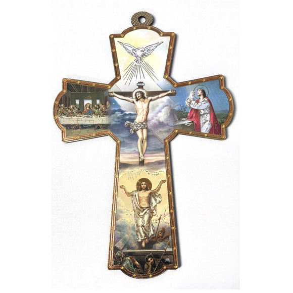 Resurrection Picture Wooden Wall Cross