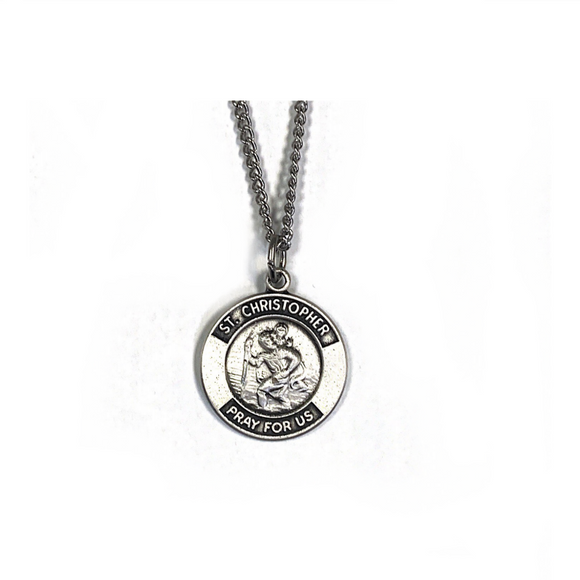 St. Christopher Sterling Silver Round Medal