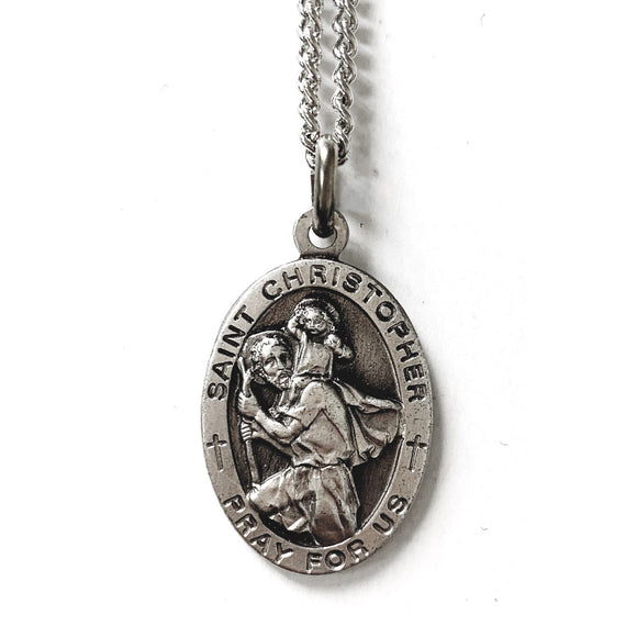 St. Christopher Nickel Silver Oval Medal