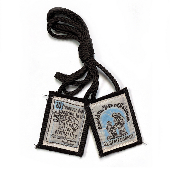 Mt. Carmel Brown Scapular with a Thick Brown Cord
