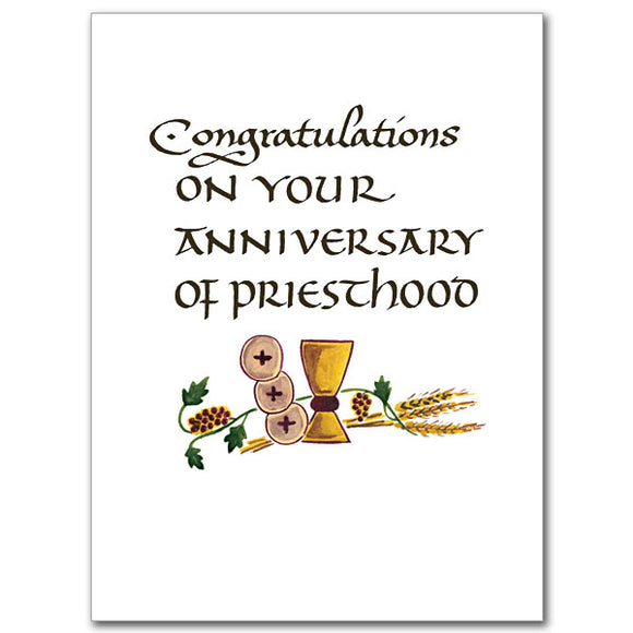 Congratulations on Your Anniversary of Priesthood
