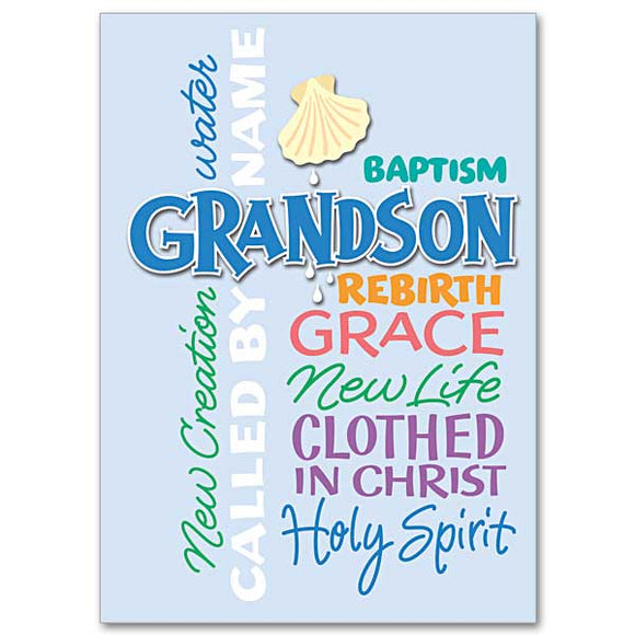Grandson Baptism Card