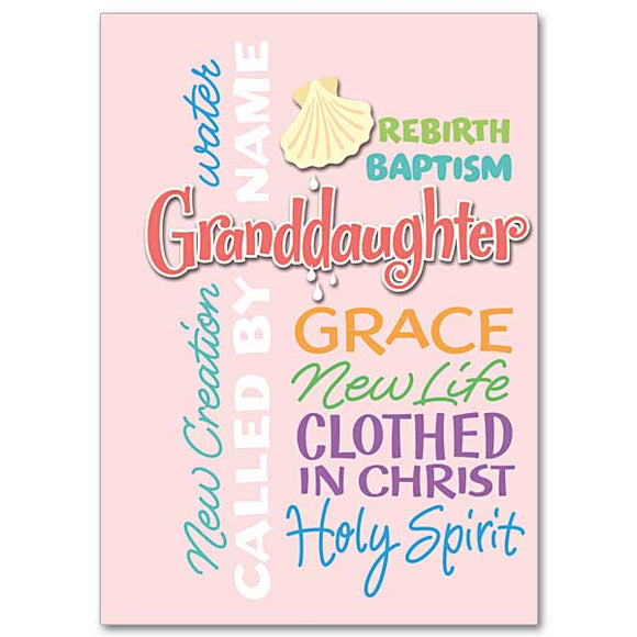 Granddaughter Baptism Card