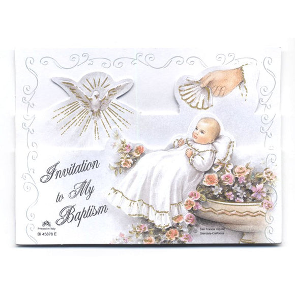 Baby in Gown Baptism Invitations