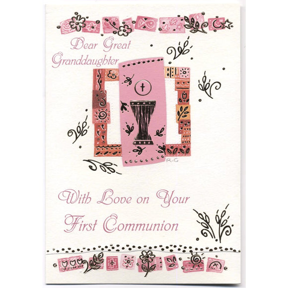 Dear Great Granddaughter First Communion Card