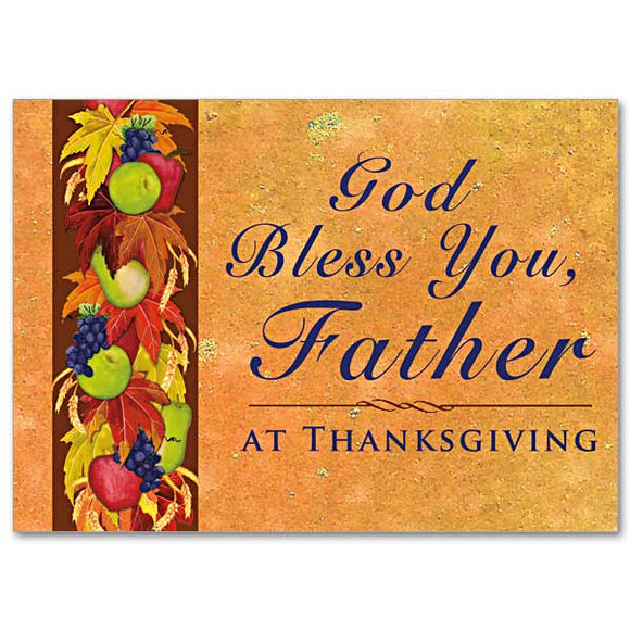 God Bless You Father Priest Thanksgiving Card