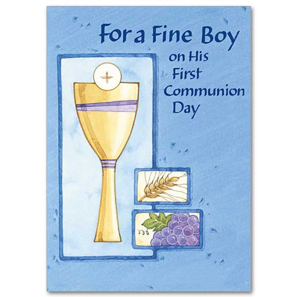 For a Fine Boy First Communion Day Card