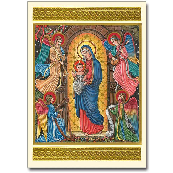 Beuronese Madonna and Child with Angels Christmas Cards