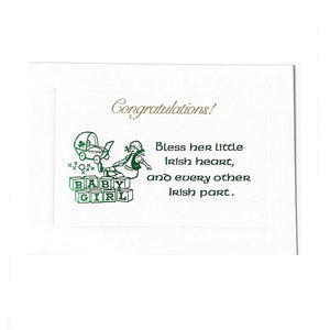 Irish Baby Girl Congratulations Card