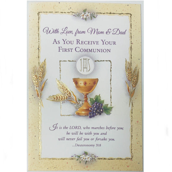 Boy Praying First Holy Communion Greeting Card | Simply Johanna