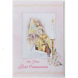 On Your First Communion Pink Card