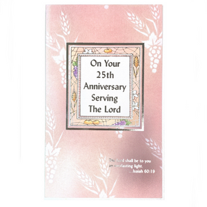 On Your 25th Anniversary Serving the Lord
